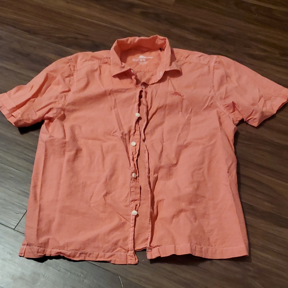 Tommy Bahama Coral-Orange Short Sleeve Button-Down Shirt